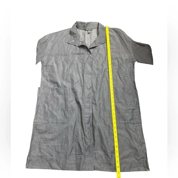 Eileen Fisher steel satin crinkle metallic jacket size: XS - Picture 7 of 8